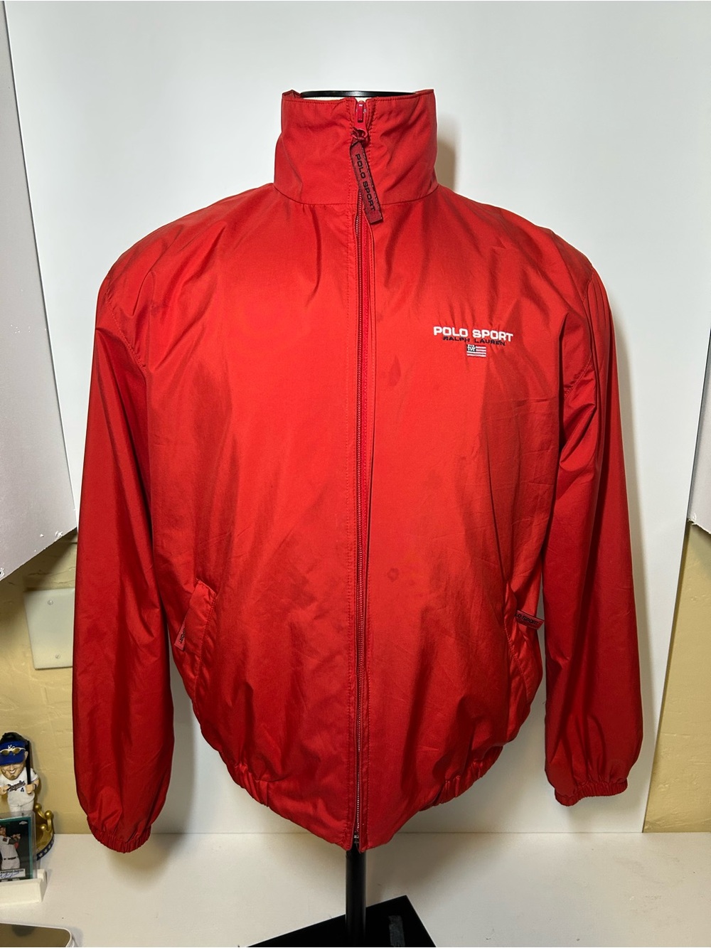 Polo by Ralph Lauren Men's Red Full-Zip Windbreaker Jacket vintage